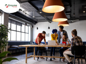 Banner image showing modern co-working office space