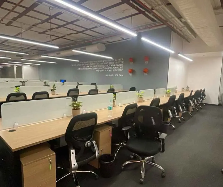 Modern coworking space in Mumbai with flexible workstations and premium amenities.