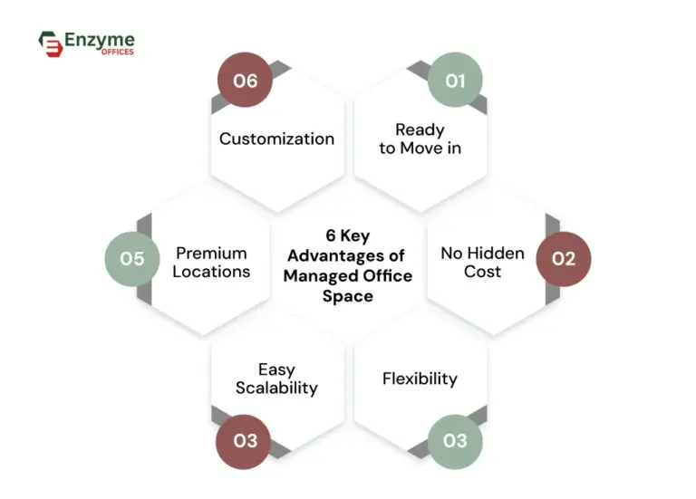 infographics showing Advantages of Managed Office Space