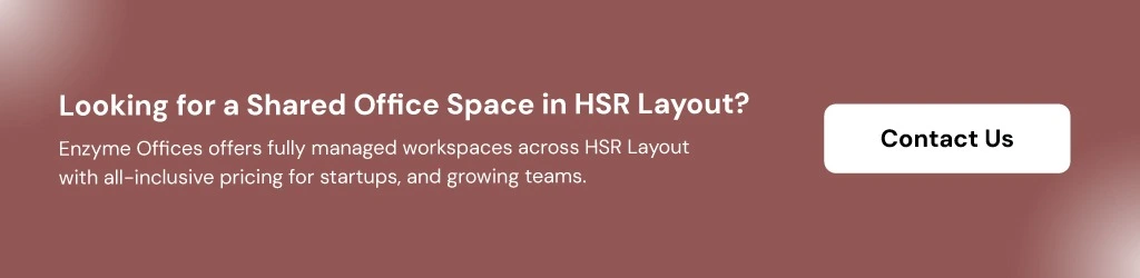 CTA image inviting users to contact Enzyme Offices for renting shared office space in HSR Layout for startups and growing teams