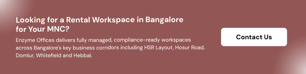 Call to action image inviting readers to contact Enyme offices for rental workspace for MNCs.