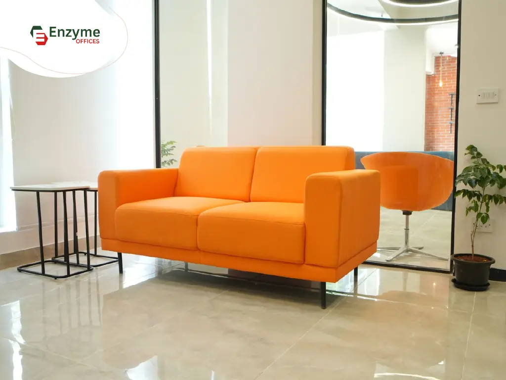 Banner image showing a modern coworking space in Whitefield featuring a fully furnished private cabin