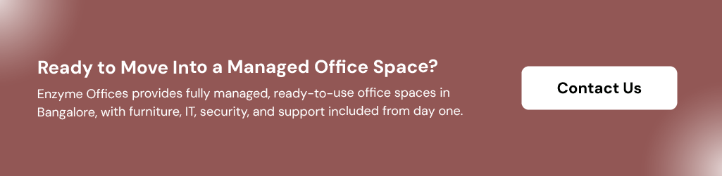 Enzyme Offices managed office space with fully furnished workspace and move-in-ready facilities.