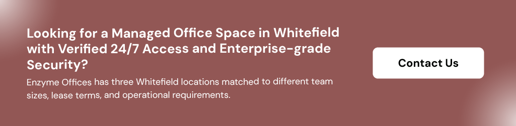 CTA banner promoting Enzyme Offices' managed office spaces in Whitefield