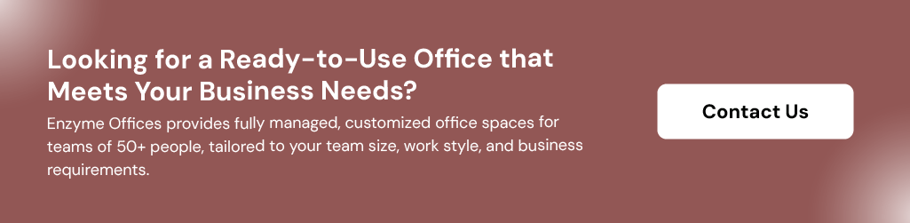 CTA image inviting visitors to contact Enzyme offices for managed office across Bangalore, Pune, Mumbai, Delhi/NCR and Hyderabad