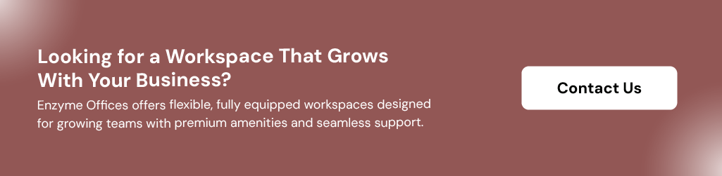 CTA banner promoting Enzyme Offices flexible coworking spaces for growing businesses with premium amenities and workspace support.