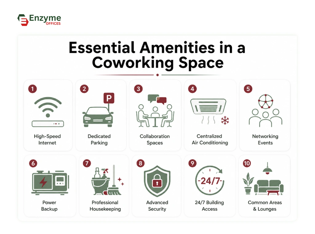 Essential coworking space amenities 