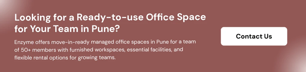 CTA banner inviting visitors to contact Enzyme offices for rental office space in Viman Nagar